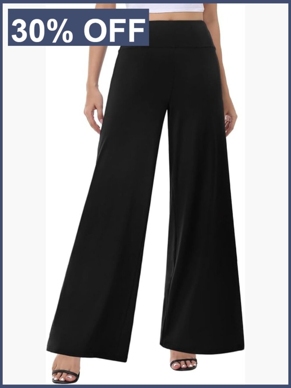 High Waist Wide Leg Palazzo Pants - Loose Flowy Casual Trousers
